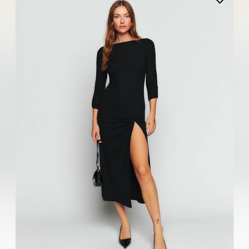 Reformation Belmont Knit Dress Black - Size XS